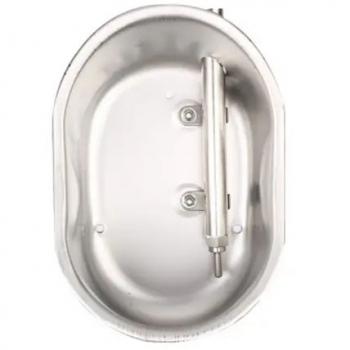 Stainless steel drinking bowl, elliptic
